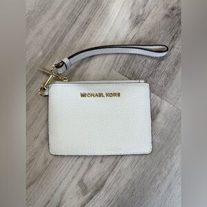 Michael Kors Gold Accent White Wristlet